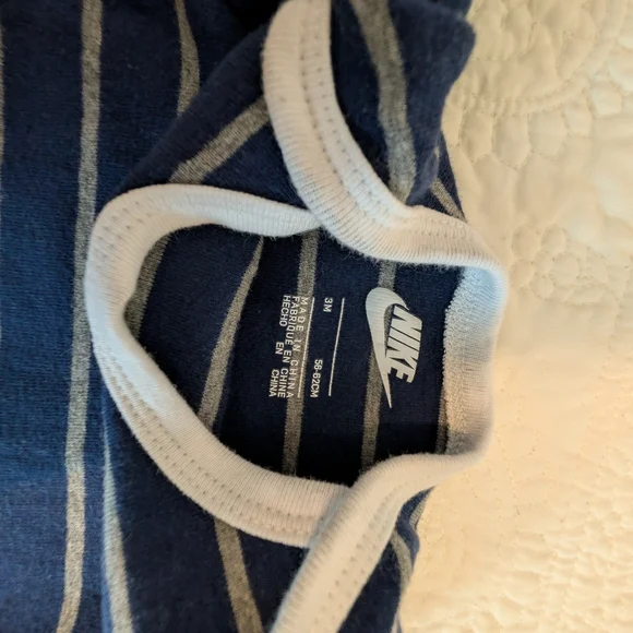 Nike Navy and White Striped Infant Bodysuit - Picture 2 of 5